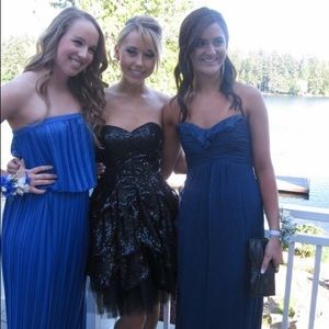 Amsale silk floor-length dress